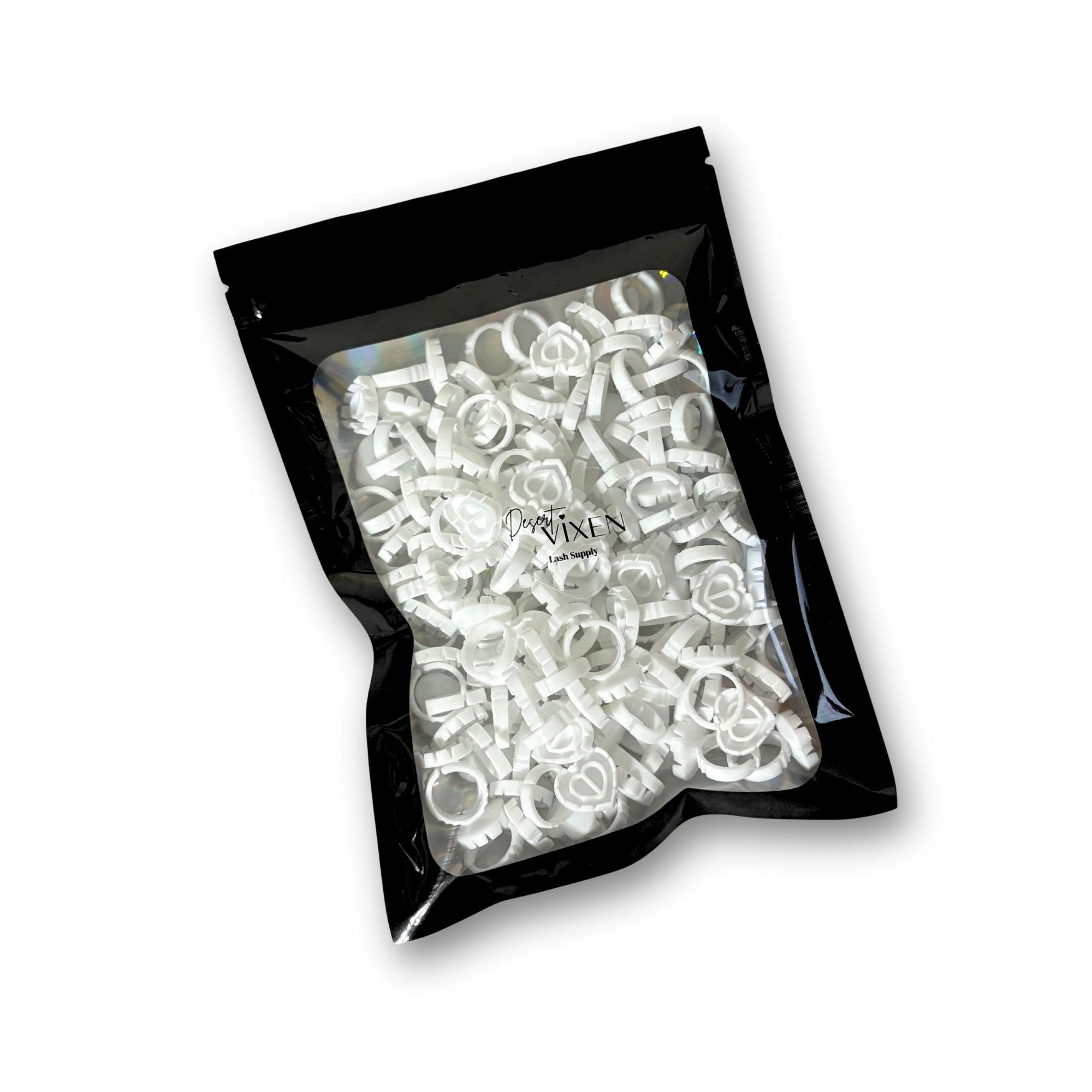 Heart Glue Rings 100 Pack- White